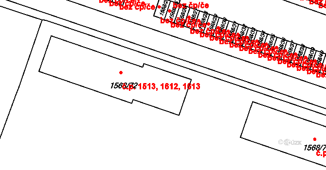 Velké Meziříčí 1513,1612,1613 na parcele st. 1568/72 v KÚ Velké Meziříčí, Katastrální mapa