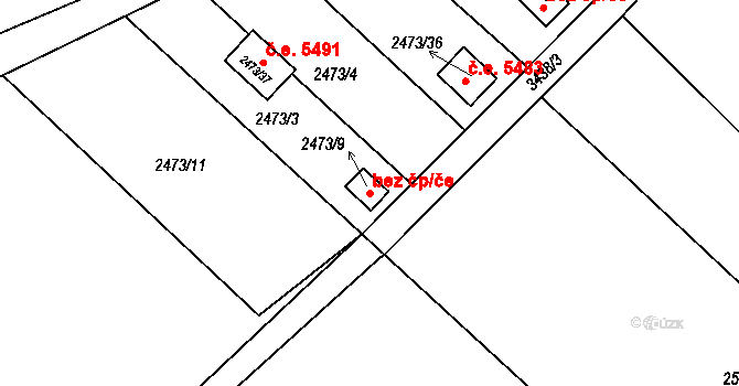 Pelhřimov 39269124 na parcele st. 2473/9 v KÚ Pelhřimov, Katastrální mapa