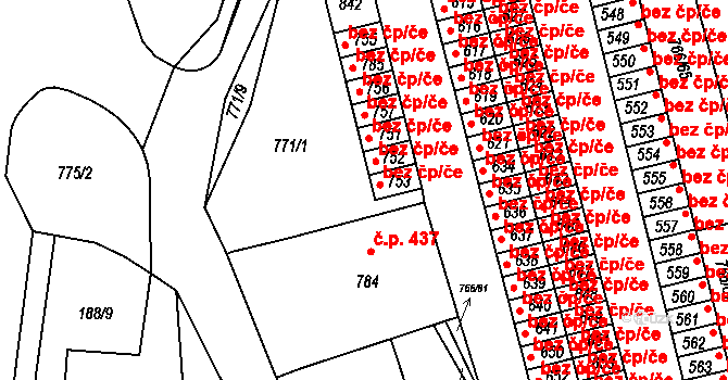 Častolovice 41276124 na parcele st. 753 v KÚ Častolovice, Katastrální mapa