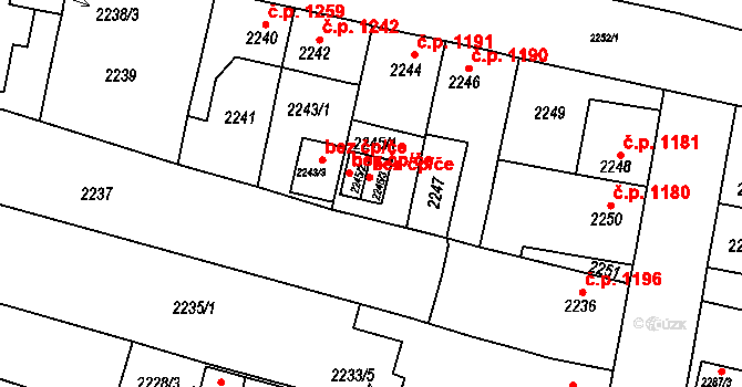 Tachov 42526124 na parcele st. 2245/3 v KÚ Tachov, Katastrální mapa