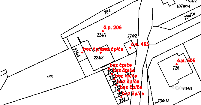 Krupka 48434124 na parcele st. 224/3 v KÚ Bohosudov, Katastrální mapa