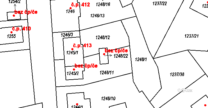 Proboštov 50412124 na parcele st. 1248/22 v KÚ Proboštov u Teplic, Katastrální mapa