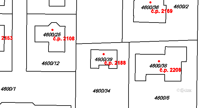 Rychvald 2188 na parcele st. 4600/39 v KÚ Rychvald, Katastrální mapa