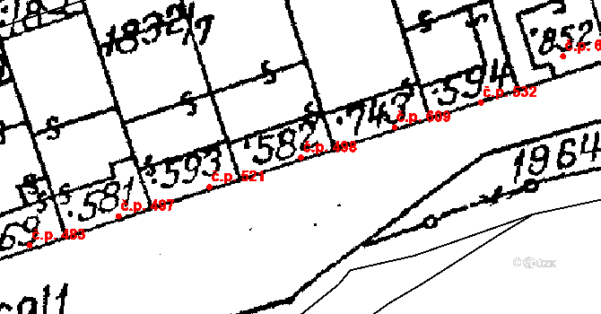 Kobylí 498 na parcele st. 582 v KÚ Kobylí na Moravě, Katastrální mapa