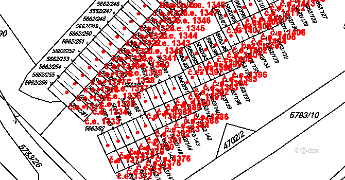 Jihlava 1390 na parcele st. 5662/90 v KÚ Jihlava, Katastrální mapa