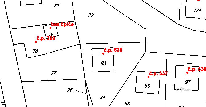 Horní Těrlicko 638, Těrlicko na parcele st. 83 v KÚ Horní Těrlicko, Katastrální mapa