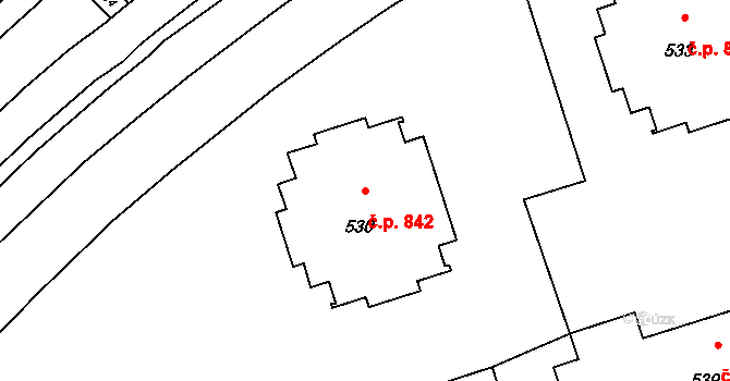 Lutyně 842, Orlová na parcele st. 530 v KÚ Horní Lutyně, Katastrální mapa