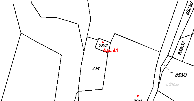 Chramosty 41, Dublovice na parcele st. 26/2 v KÚ Chramosty, Katastrální mapa