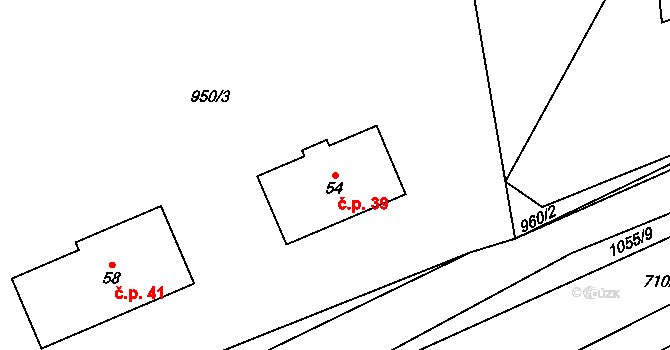 Kváskovice 39 na parcele st. 54 v KÚ Kváskovice, Katastrální mapa