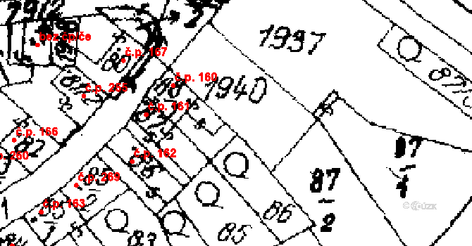 Žiželice 292 na parcele st. 88/2 v KÚ Žiželice nad Cidlinou, Katastrální mapa