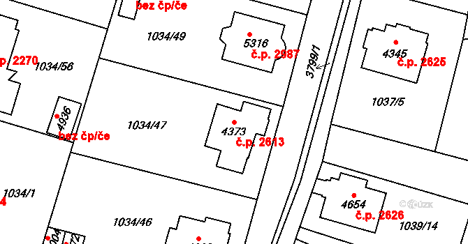 Dvůr Králové nad Labem 2613 na parcele st. 4373 v KÚ Dvůr Králové nad Labem, Katastrální mapa