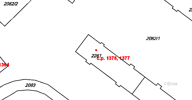 Poruba 1376,1377, Ostrava na parcele st. 2261 v KÚ Poruba-sever, Katastrální mapa