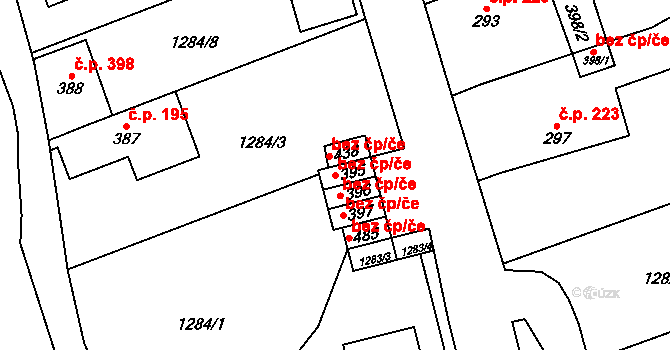 Dlouhá Třebová 39382125 na parcele st. 395 v KÚ Dlouhá Třebová, Katastrální mapa