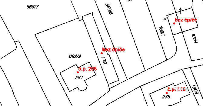 Obora 41580125 na parcele st. 179 v KÚ Obora u Kaznějova, Katastrální mapa
