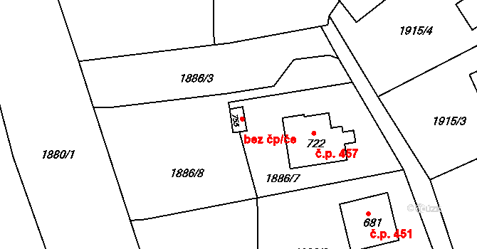 Bečov nad Teplou 45798125 na parcele st. 755 v KÚ Bečov nad Teplou, Katastrální mapa
