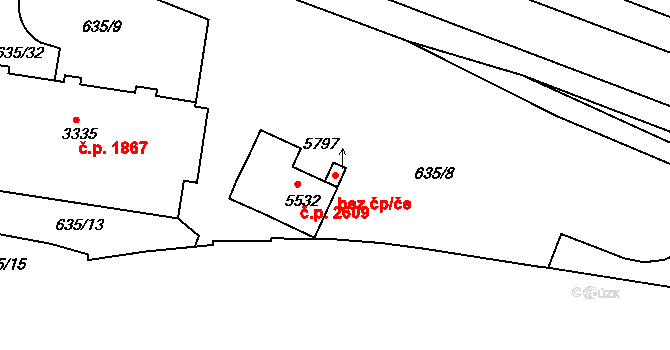 Rakovník 49125125 na parcele st. 5797 v KÚ Rakovník, Katastrální mapa