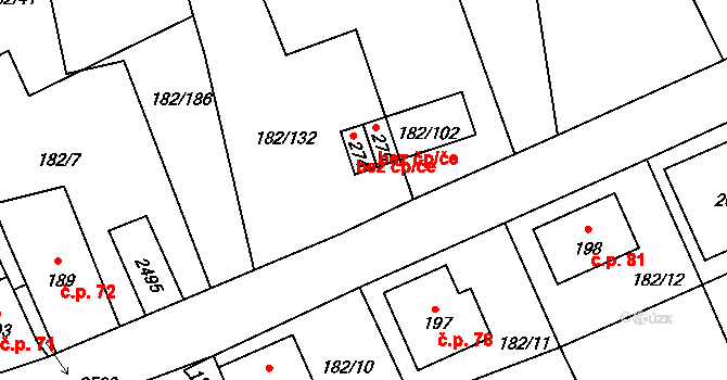 Světlík 50096125 na parcele st. 274 v KÚ Světlík, Katastrální mapa
