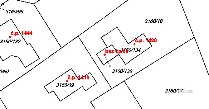 Žamberk 78818125 na parcele st. 3160/136 v KÚ Žamberk, Katastrální mapa