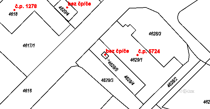 Chomutov 104583126 na parcele st. 4629/5 v KÚ Chomutov I, Katastrální mapa