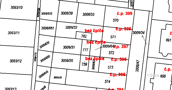 Brumovice 105468126 na parcele st. 777 v KÚ Brumovice, Katastrální mapa