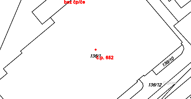 Desná II 652, Desná na parcele st. 136/1 v KÚ Desná II, Katastrální mapa