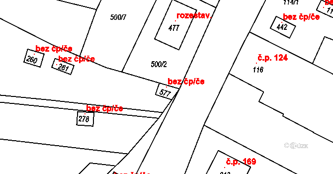 Písek 147022126 na parcele st. 577 v KÚ Smrkovice, Katastrální mapa