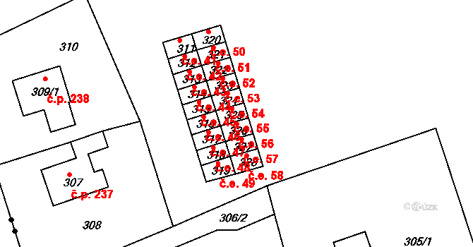 Běhánky 56, Dubí na parcele st. 326 v KÚ Běhánky, Katastrální mapa