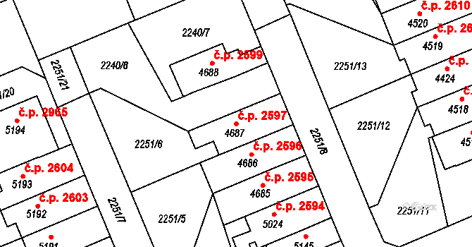 Dvůr Králové nad Labem 2597 na parcele st. 4687 v KÚ Dvůr Králové nad Labem, Katastrální mapa
