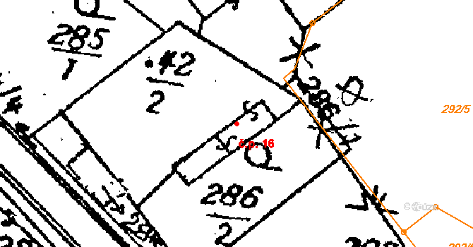 Horní Rokytá 16, Rokytá na parcele st. 42/2 v KÚ Horní Rokytá, Katastrální mapa