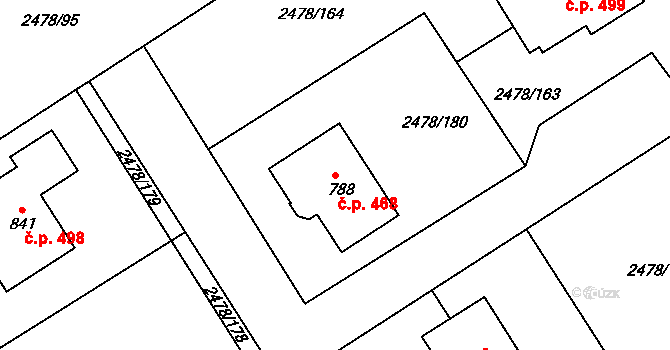 Horní Cerekev 468 na parcele st. 788 v KÚ Horní Cerekev, Katastrální mapa