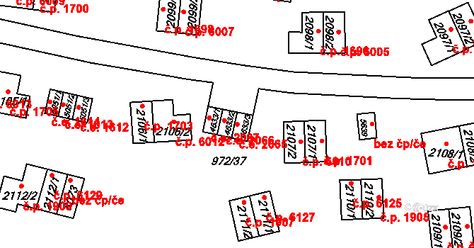 Zlín 2065 na parcele st. 4633/3 v KÚ Zlín, Katastrální mapa