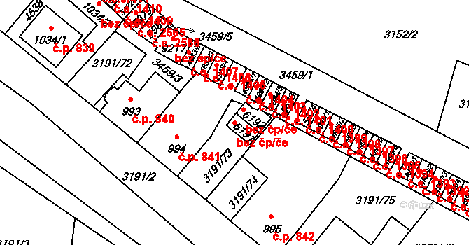 Zlín 41177126 na parcele st. 6191 v KÚ Zlín, Katastrální mapa