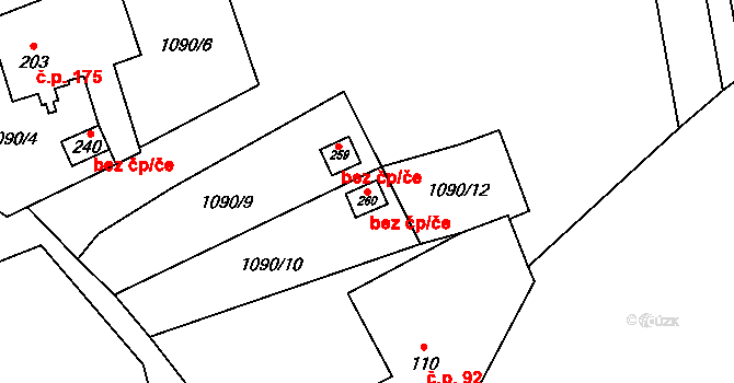 Bratrušov 44898126 na parcele st. 260 v KÚ Bratrušov, Katastrální mapa