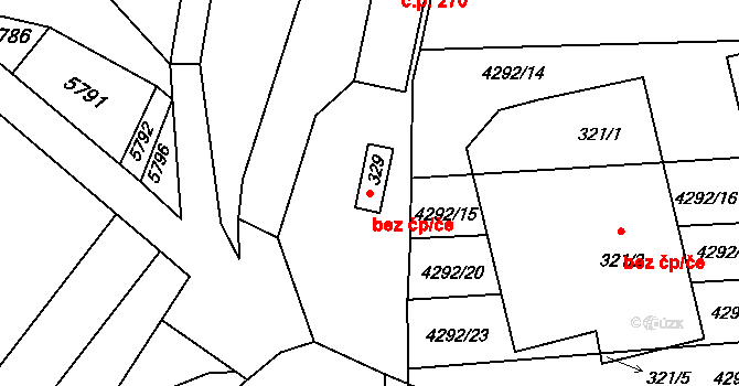Rašovice 45876126 na parcele st. 329 v KÚ Rašovice u Bučovic, Katastrální mapa