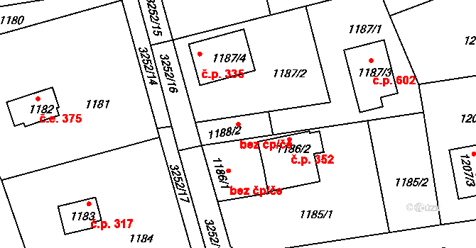 Planá nad Lužnicí 48937126 na parcele st. 1188/2 v KÚ Planá nad Lužnicí, Katastrální mapa