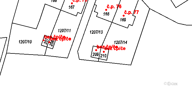 Dolní Dvořiště 49666126 na parcele st. 209 v KÚ Tichá, Katastrální mapa