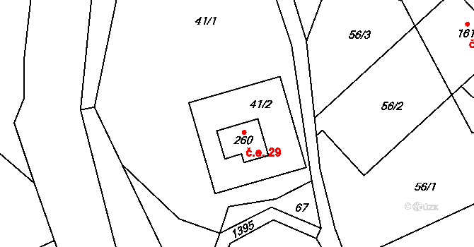 Třemešek 29, Oskava na parcele st. 260 v KÚ Třemešek, Katastrální mapa