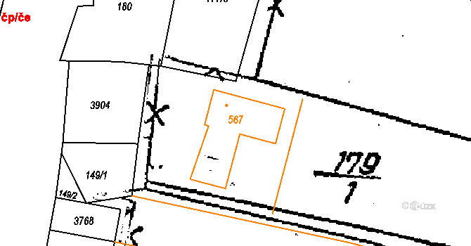Nikolčice 326 na parcele st. 567 v KÚ Nikolčice, Katastrální mapa