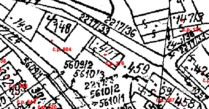 Kobylí 376 na parcele st. 441 v KÚ Kobylí na Moravě, Katastrální mapa