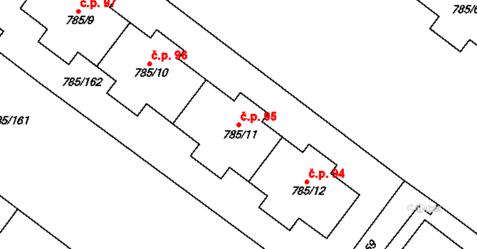 Šipší 95, Kutná Hora na parcele st. 785/11 v KÚ Sedlec u Kutné Hory, Katastrální mapa