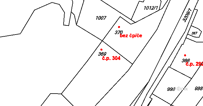 Bečov nad Teplou 304 na parcele st. 369 v KÚ Bečov nad Teplou, Katastrální mapa