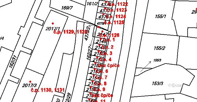 Kyjov 4 na parcele st. 2150 v KÚ Kyjov, Katastrální mapa