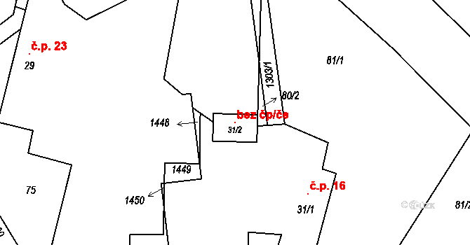Čestín 146116127 na parcele st. 31/2 v KÚ Čenovice, Katastrální mapa
