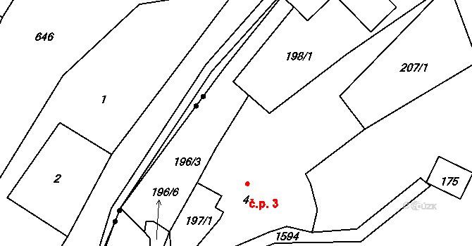 Fojtovice 3, Heřmanov na parcele st. 4/1 v KÚ Fojtovice u Heřmanova, Katastrální mapa