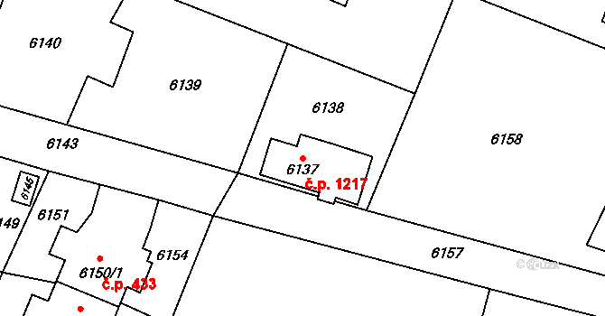 Rychvald 1217 na parcele st. 6137 v KÚ Rychvald, Katastrální mapa