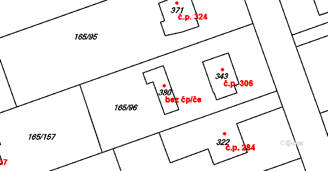 Hostouň 38560127 na parcele st. 380 v KÚ Hostouň u Prahy, Katastrální mapa
