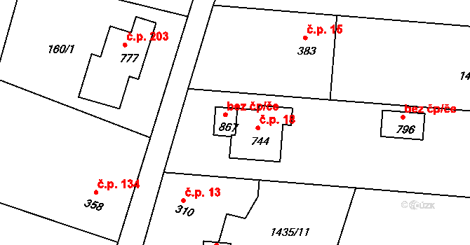 Krhanice 39358127 na parcele st. 867 v KÚ Krhanice, Katastrální mapa