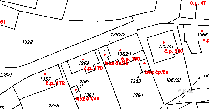 Komárov 41249127 na parcele st. 1362/2 v KÚ Komárov u Hořovic, Katastrální mapa