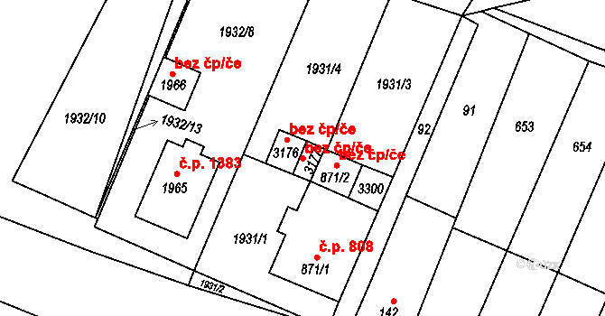 Bystřice pod Hostýnem 42123127 na parcele st. 3177 v KÚ Bystřice pod Hostýnem, Katastrální mapa