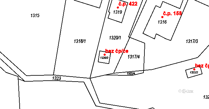 Tichá 43008127 na parcele st. 1320/2 v KÚ Tichá na Moravě, Katastrální mapa